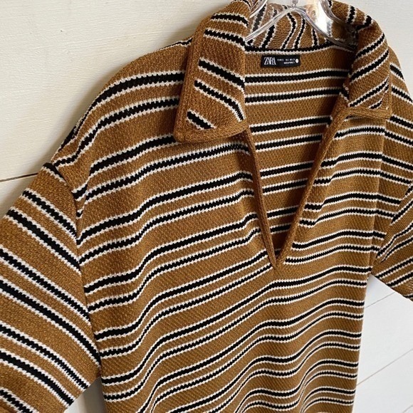 Zara Retro Stripe Relaxed‎ Midi Dress - S - Picture 8 of 15